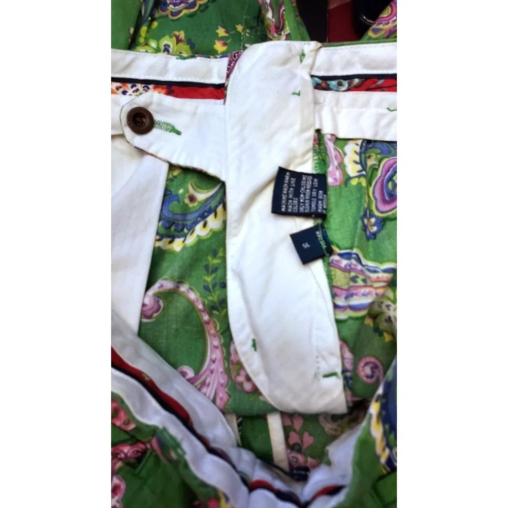 Polo Ralph Lauren Green Paisley Print Shorts‎ Preppy Casual Menswear